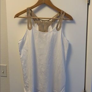 Loft cotton tank top with brown details